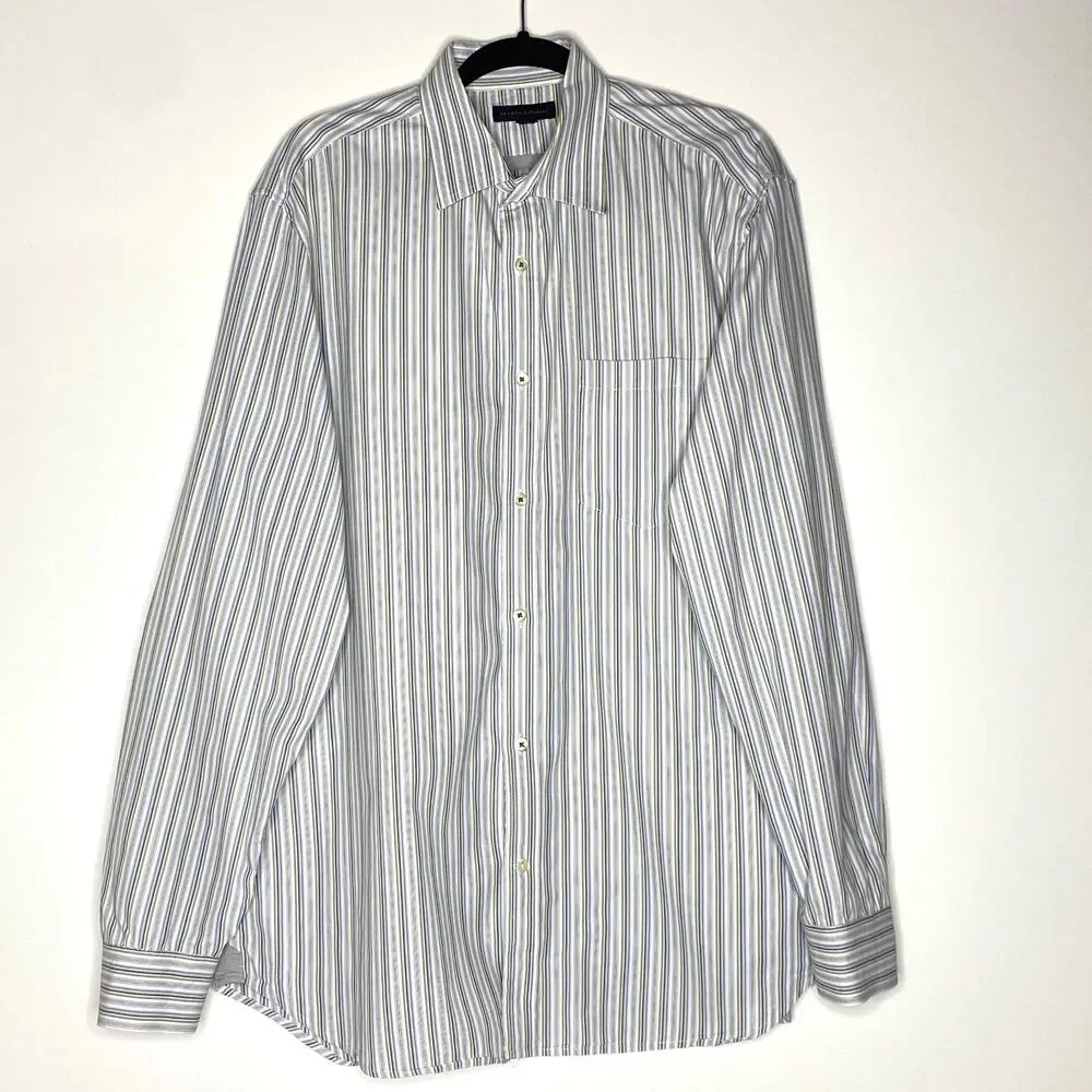 Banana Republic Stripe Button Down Dress Shirt Men's Size XL 17-17 1/2